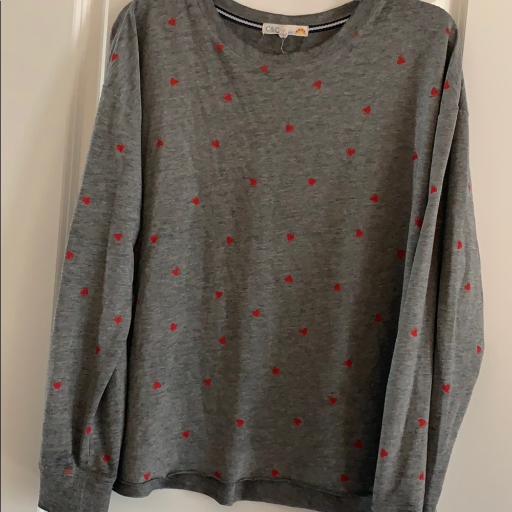 C & C California Heart Distressed Sweatshirt